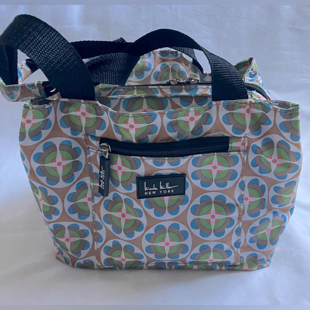 NICOLE MILLER New York Multi Color Hearts Insulated Lunch Tote